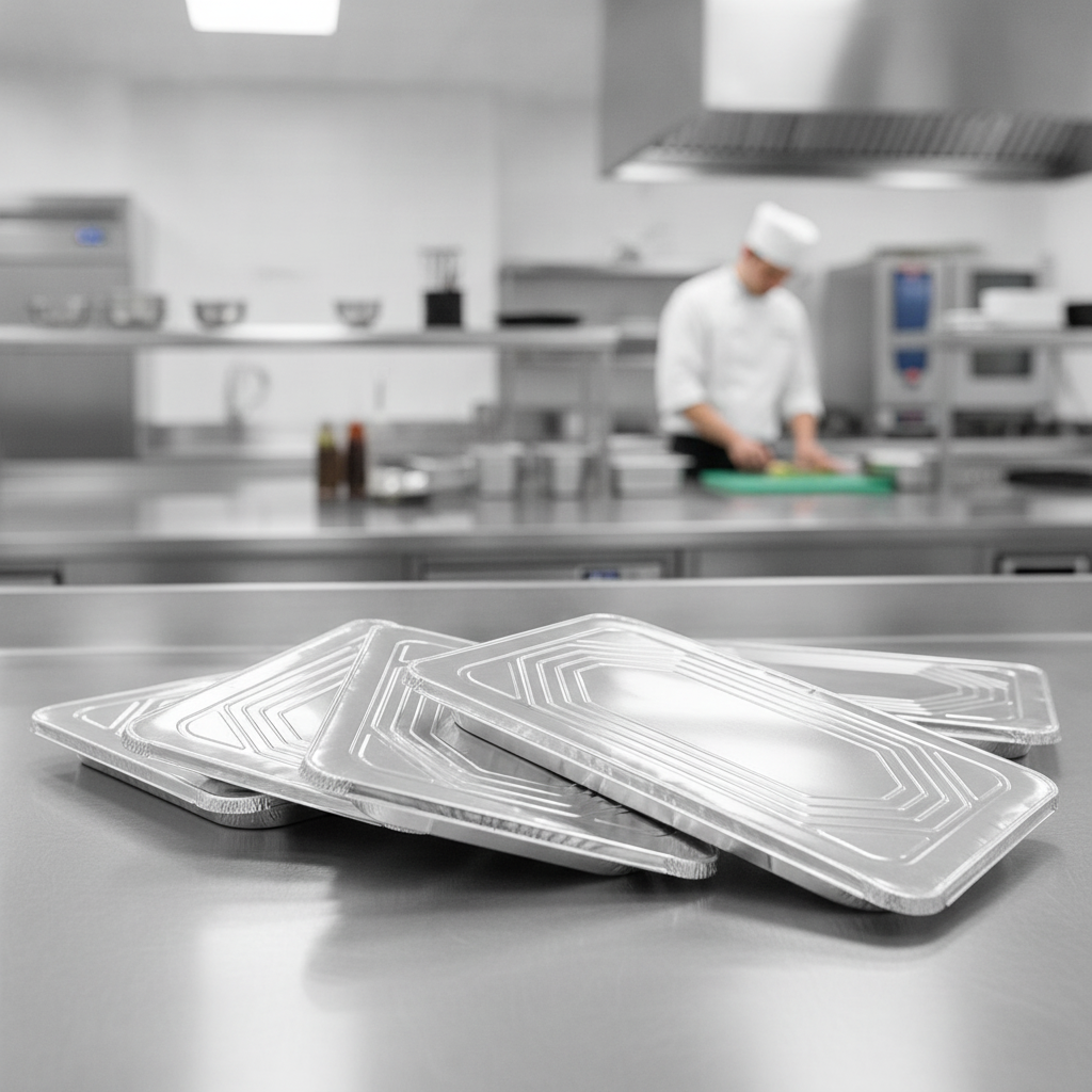 Aluminium Foil Lids for 1/1 GN Containers for Takeaway Food (Pack of 5)