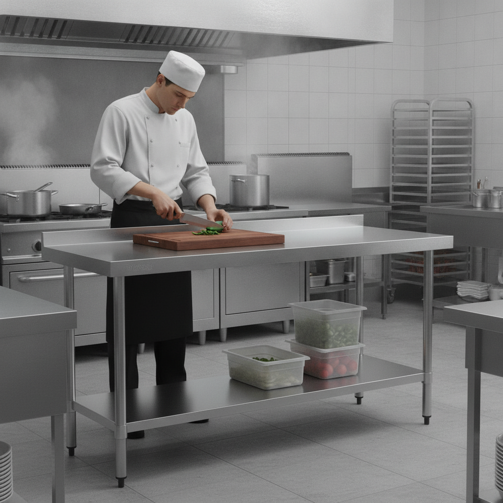 430 Stainless Steel Prep Table 1800mm for Commercial Kitchens