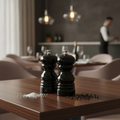 Hevea Wood Salt and Pepper Grinder Black 125mm for Dining Tables
