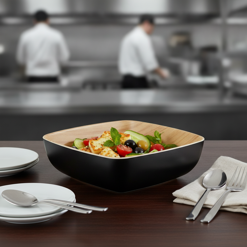 Melamine Black Bowl 165mm for Sharing Platters
