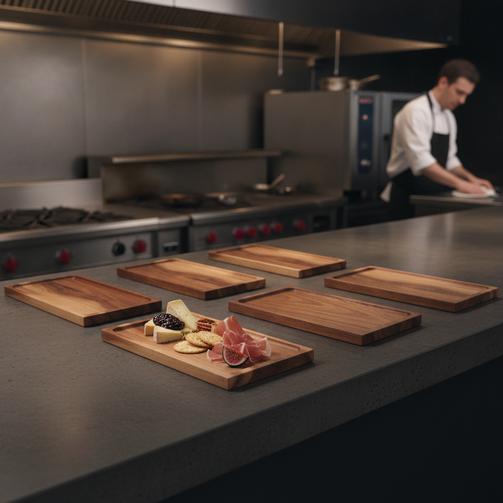 Wood Serving Board 410 x 165mm for Buffets & Table Service (Pack of 4)