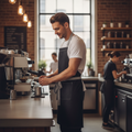 Polycotton Black Denim Bib Apron for Artisan Cafés