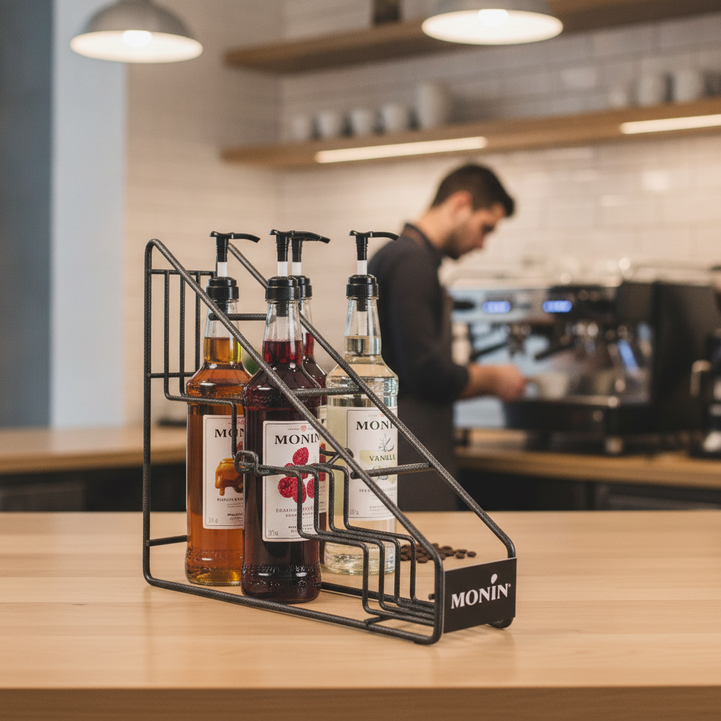 Metal Syrup Bottle Stand 330x400mm for Coffee Shops & Cafés