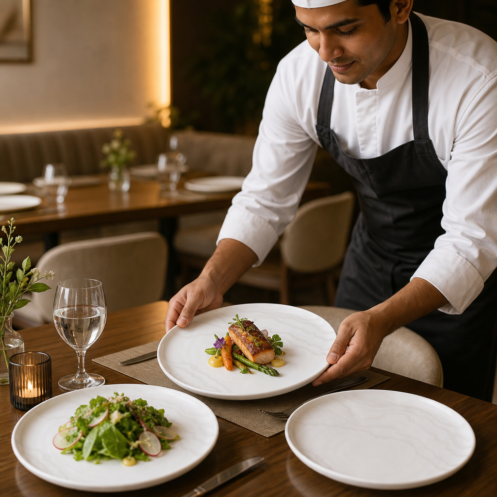 Walled Plates 260mm Vitrified Ceramic for Modern Hospitality (Pack of 6)