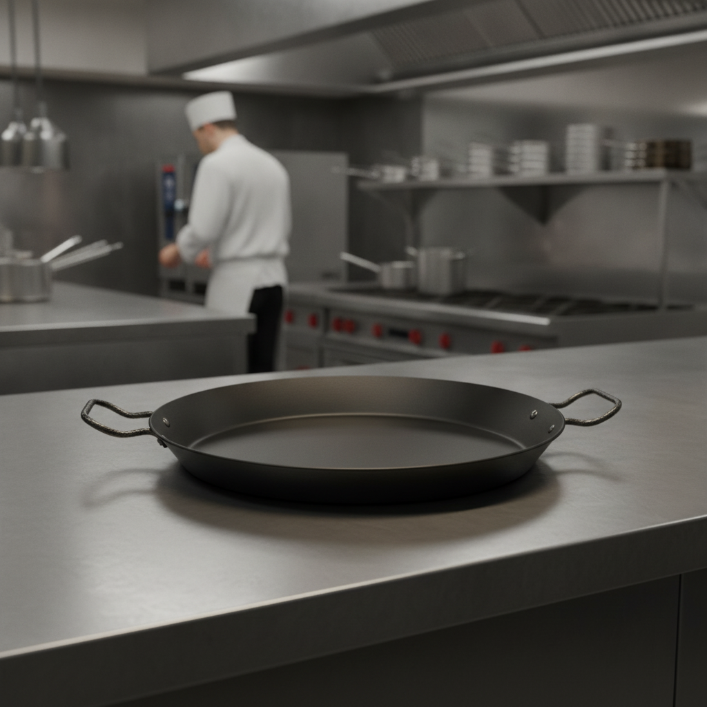 Carbon Steel Paella Pan 35cm for Professional Kitchens