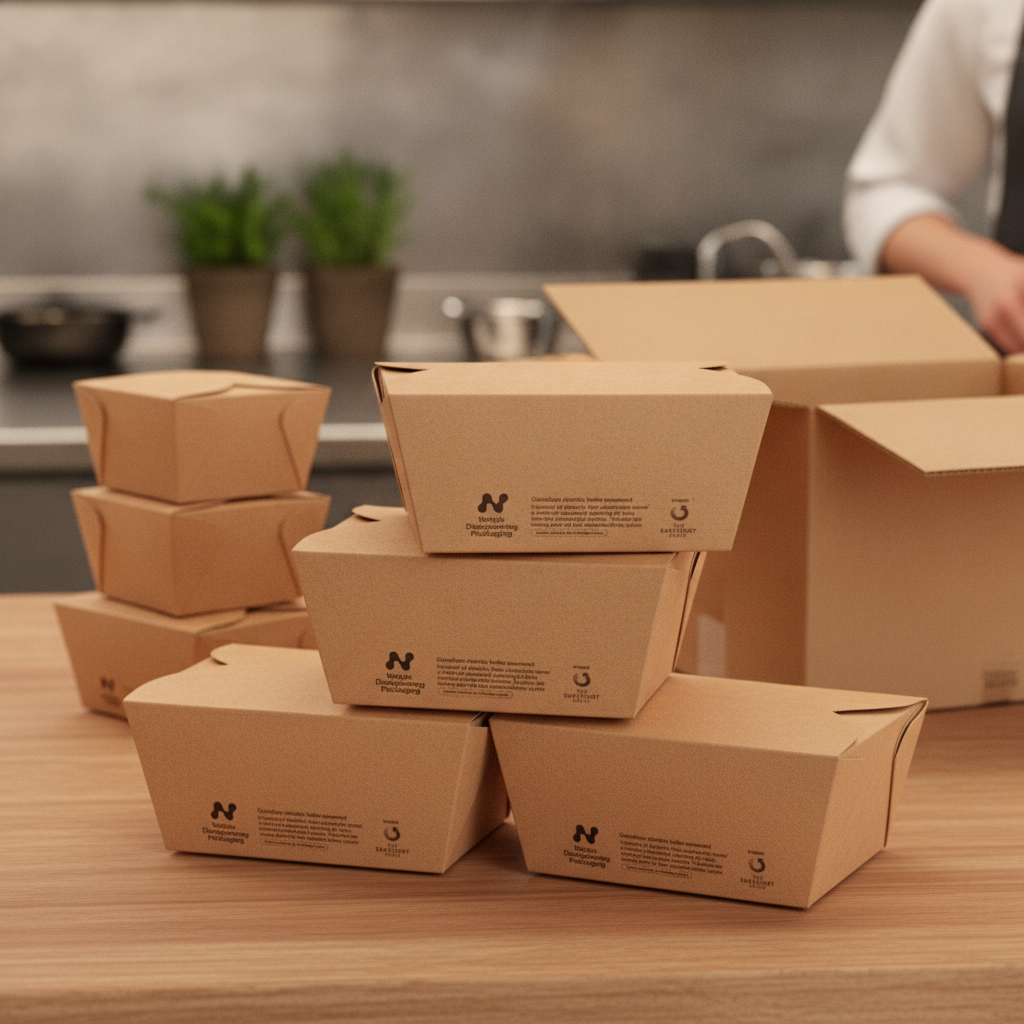 Paperboard Kraft Takeaway Boxes 800ml for Eco-Friendly Dining (Pack of 500)