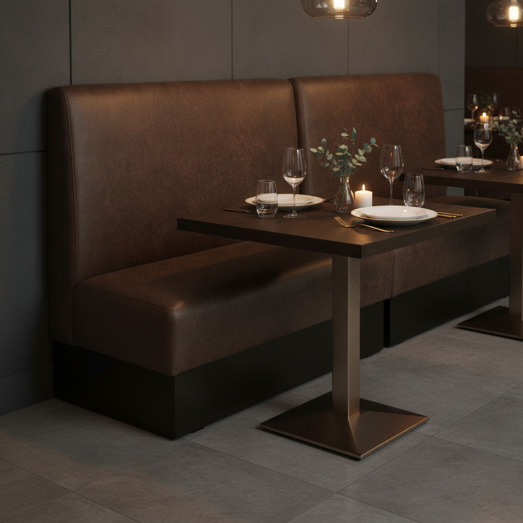 Wooden Double Bench in Brown 1070mm for Intimate Dining Spaces