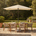 Aluminium Rectangular Parasol 2m x 3m Cream for Outdoor Dining