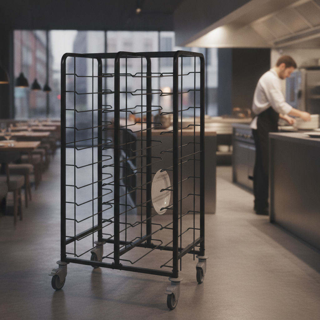 Powder Coated Enamel Clearing Trolley for Catering & Hospitality