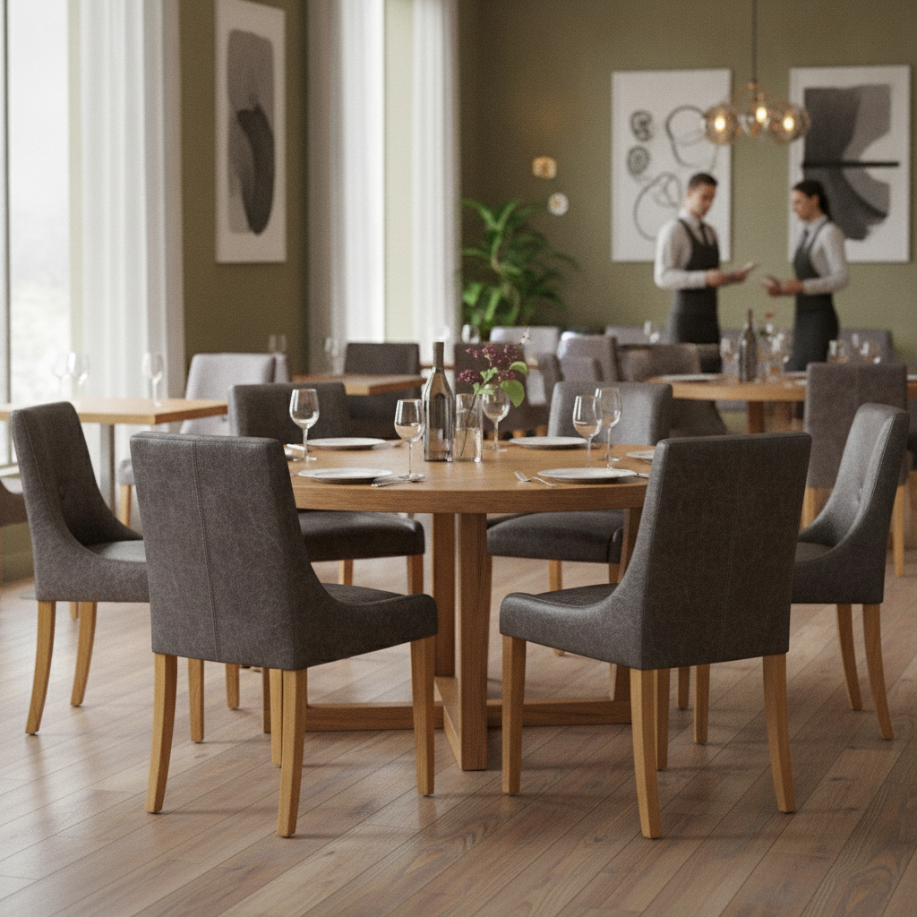 Rubber Wood Bath Dining Chair 870x460mm for Restaurants & Cafés (Pack of 6)