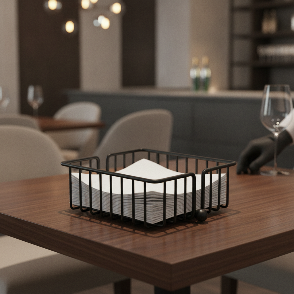 Metal Napkin Holder Black 190x75mm for Stylish Dining Spaces