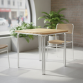 Aluminium and Ash Wood Square Table 700mm for Indoor & Outdoor Use