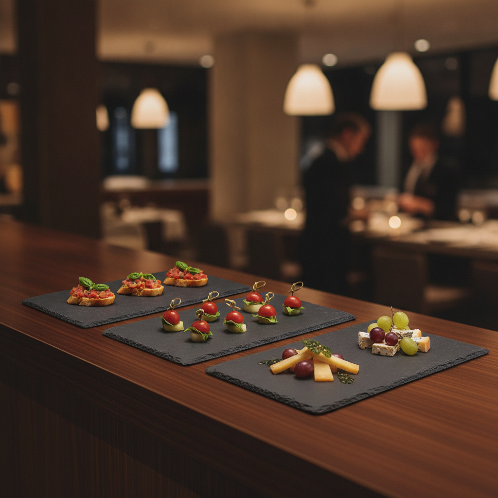 Slate Buffet Boards 530x325mm for Food Presentation (Pack of 3)