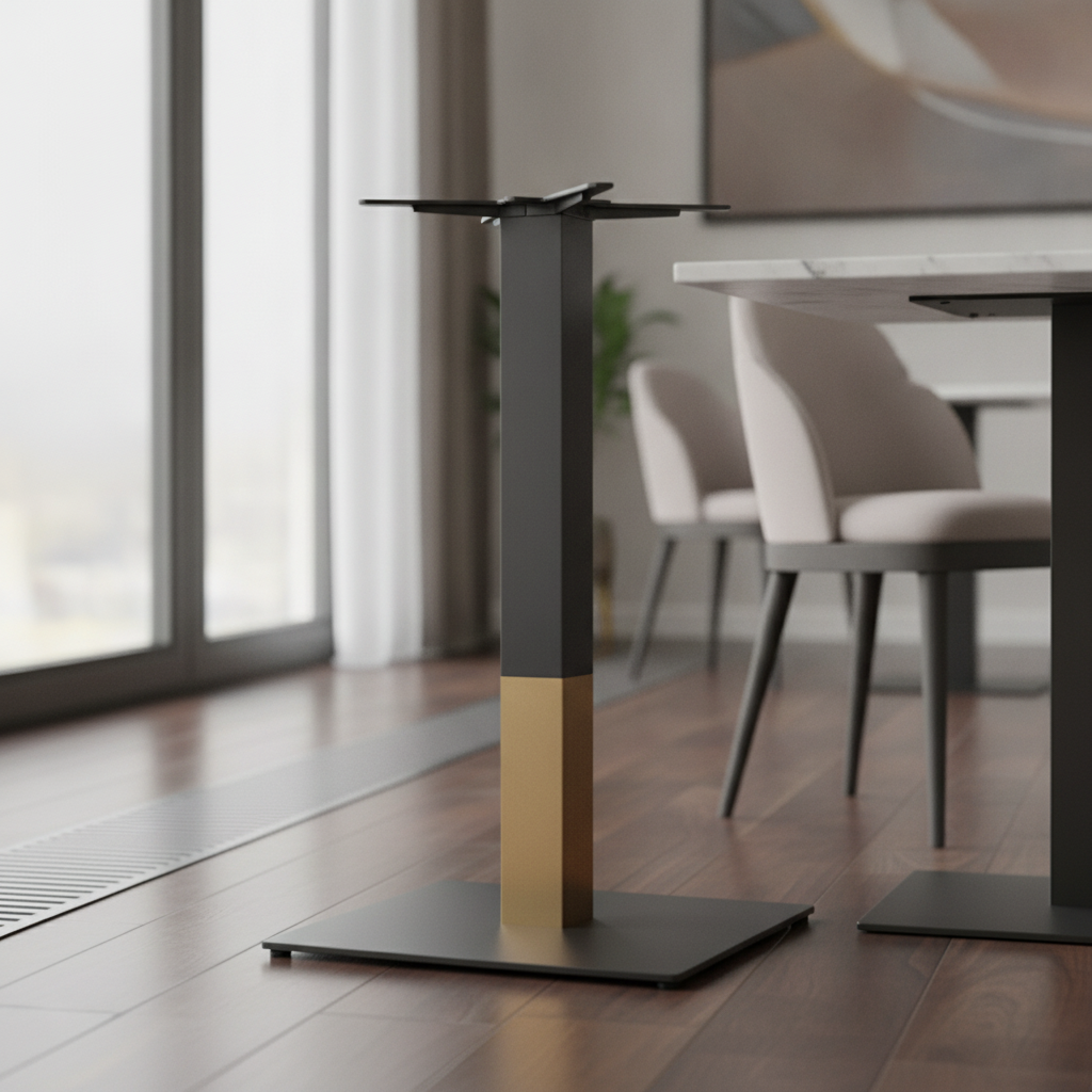 Steel Square Table Base 880mm High for Indoor Use