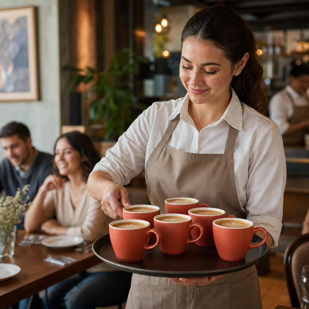 Tulip Cups Paprika 450ml Ceramic for Coffee Service (Pack of 6)
