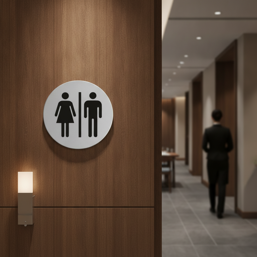 Stainless Steel Door Sign for Restrooms (75mm)