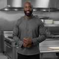 Recycled Polyester Grey Chef Jacket for Hospitality Uniforms