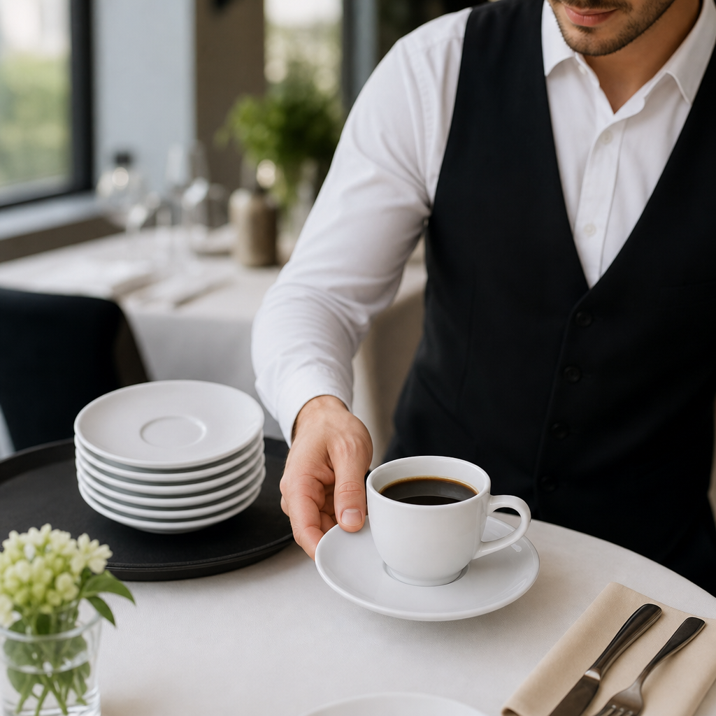 Saucers 155mm White Porcelain for Professional Catering (Pack of 6)