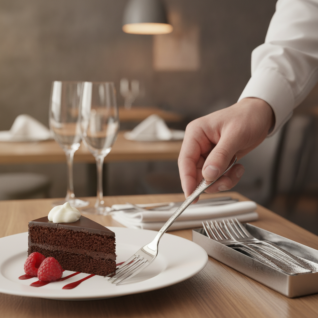 18/10 Stainless Steel Hammered Dessert Forks for Catering (Pack of 12)