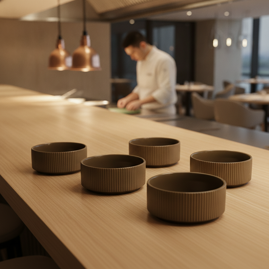 Porcelain Brown Bowls 450ml for Hospitality & Catering (Pack of 6)