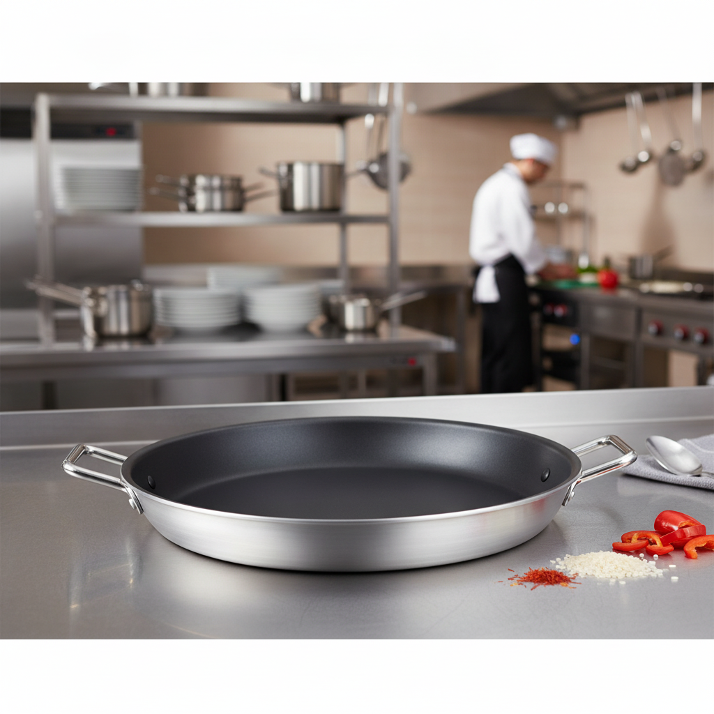 Aluminium Non-stick Paella Pan 45cm for Professional Kitchens