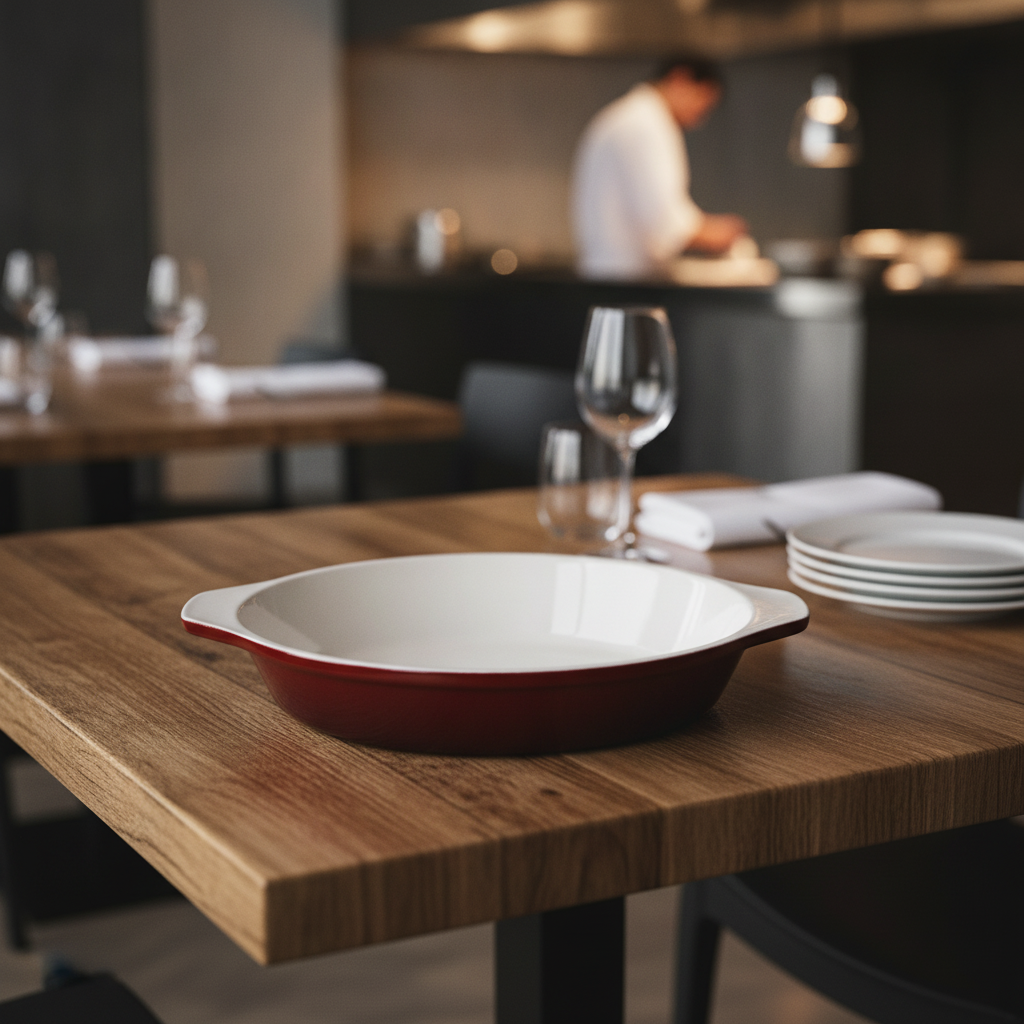 Cast Iron Round Gratin Dish 400ml for Oven to Table Use