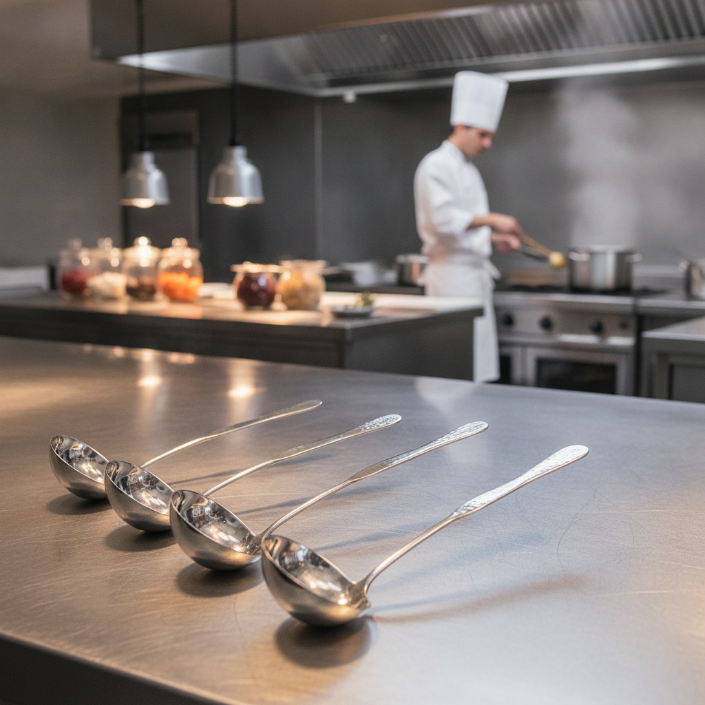 18/10 Stainless Steel Hammered Soup Ladle 118.29ml for Catering & Hospitality (Pack of 6)