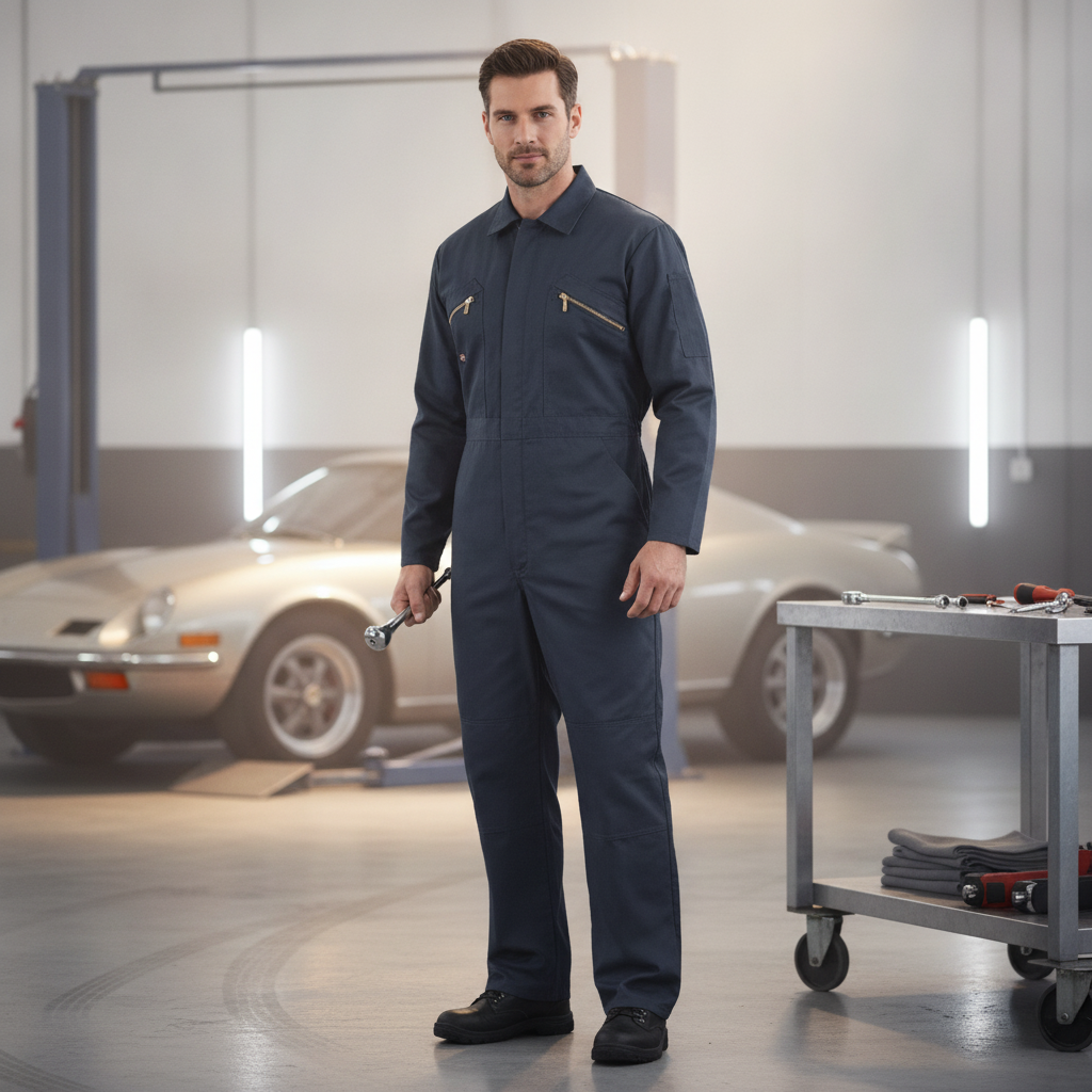 Polycotton Navy Coverall for Everyday Work Use