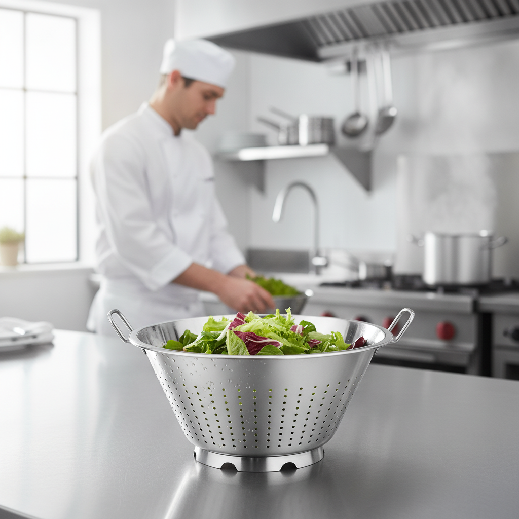 Heavy Duty Stainless Steel Colander 15.5L for Professional Kitchens