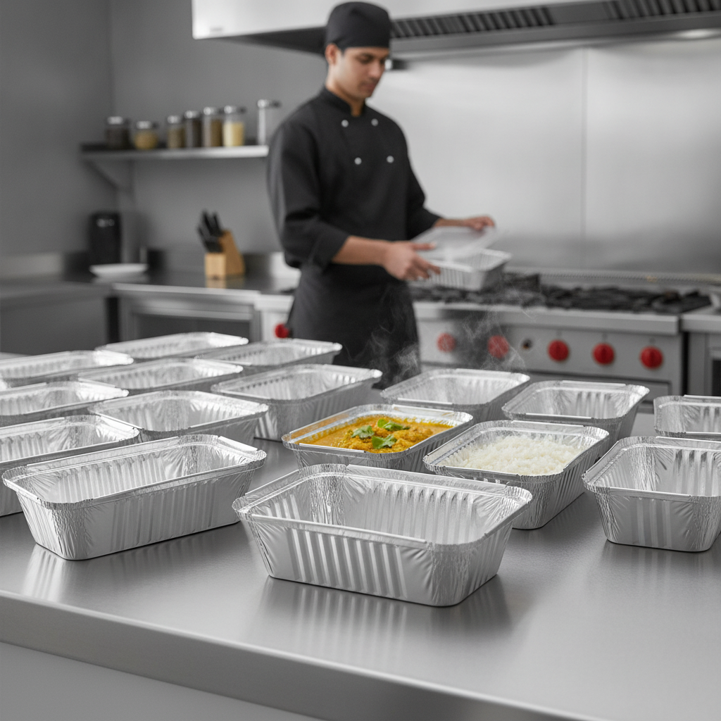 Aluminium Foil Containers 660ml for Takeaway Service (Pack of 500)
