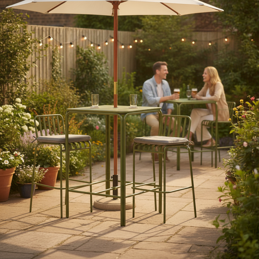 Rust-Resistant Steel Outdoor Poseur Set 1100mm for Pub Gardens (Pack of 2)