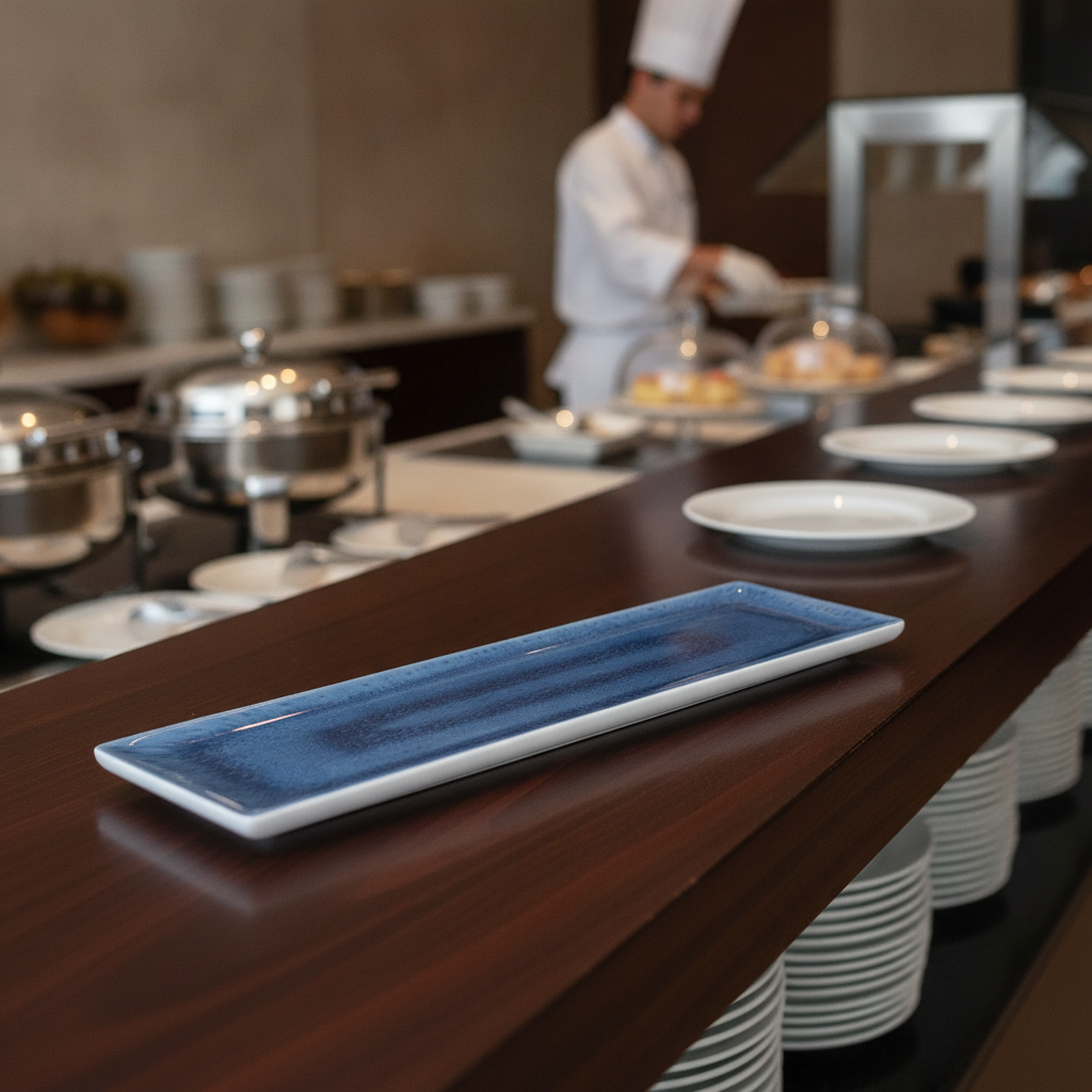 Melamine Blue Ocean GN 2/4 Tray for Buffet Service