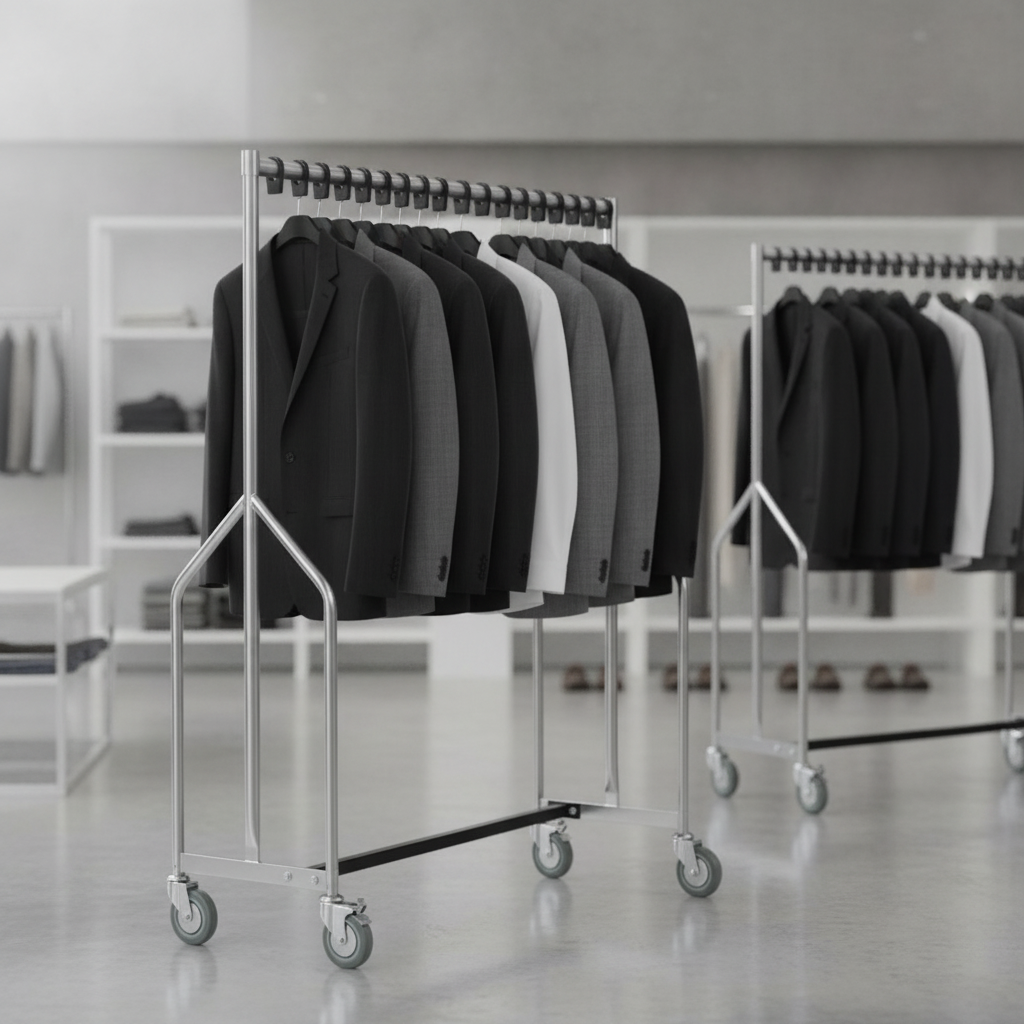 Epoxy-Coated Steel Heavy Duty Garment Rail for Efficient Storage (Pack of 20)
