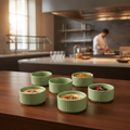 Porcelain Sage Green Bowls 75mm for Buffet Displays (Pack of 6)