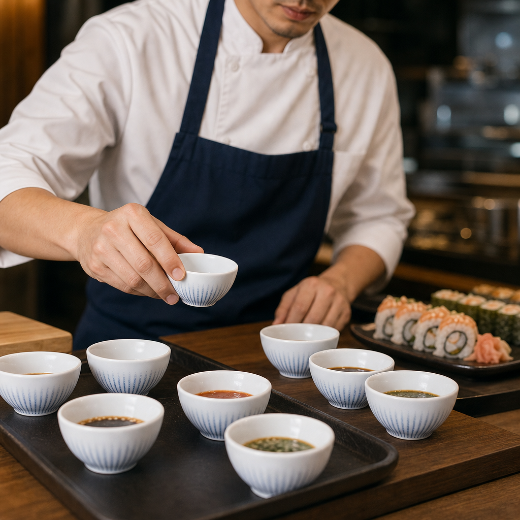 Dipping Pots 70mm Blue Ceramic for Restaurants & Cafés (Pack of 12)