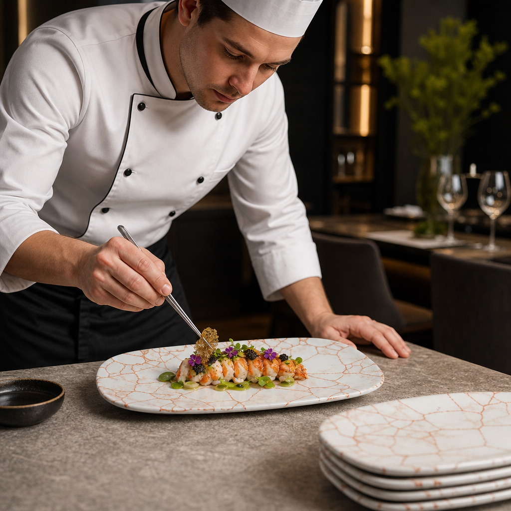 Oblong Plates 325x187mm Coral Porcelain for Elegant Food Presentation (Pack of 6)