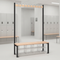 Powder Coated Steel Single-Sided Island Seating for Changing Rooms