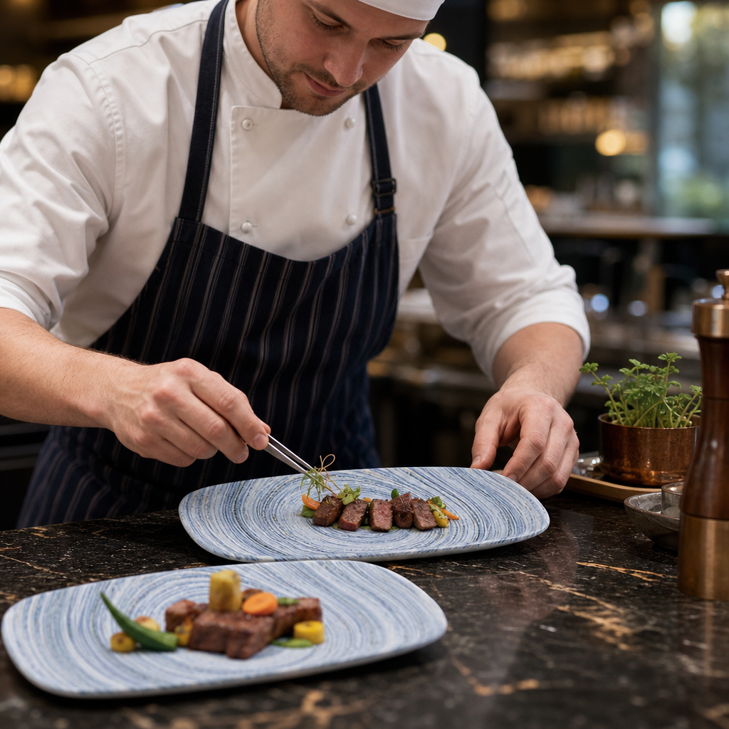 Oblong Plates 298x153mm Vitrified Ceramic for Catering (Pack of 12)