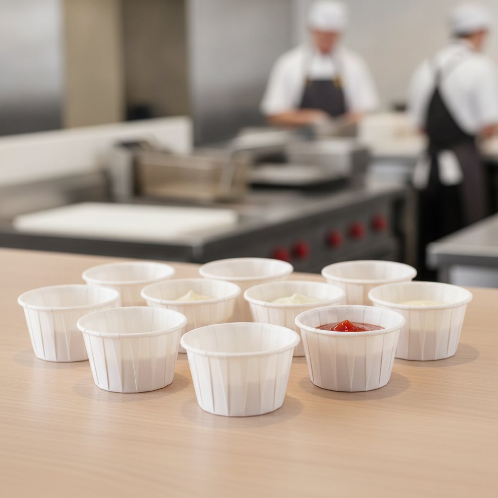 White Paper Sauce Pots 2oz for Fast Food & Events (Pack of 250)