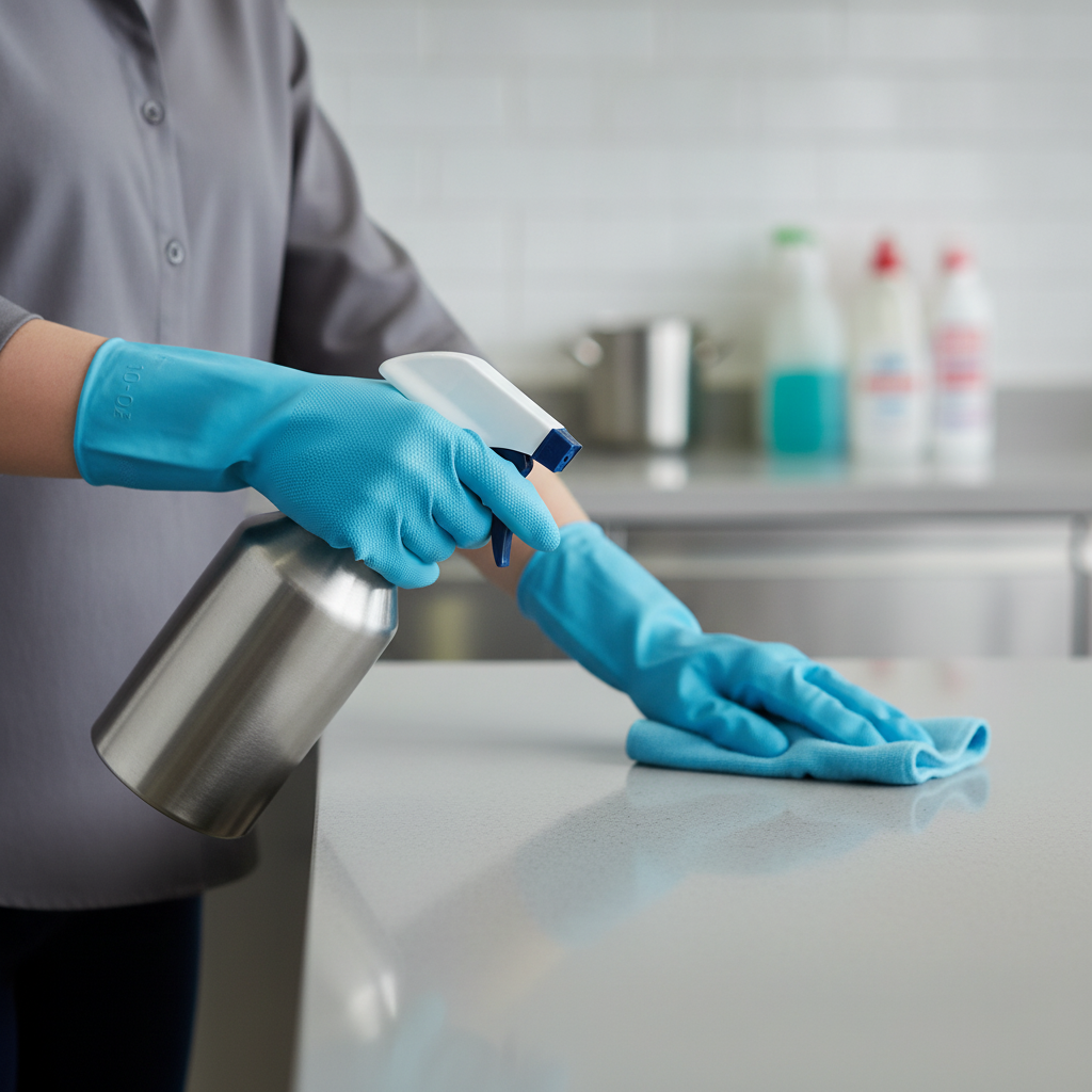 Liquid-Proof Latex Janitorial Gloves for Cleaning Tasks (Pack of 1)