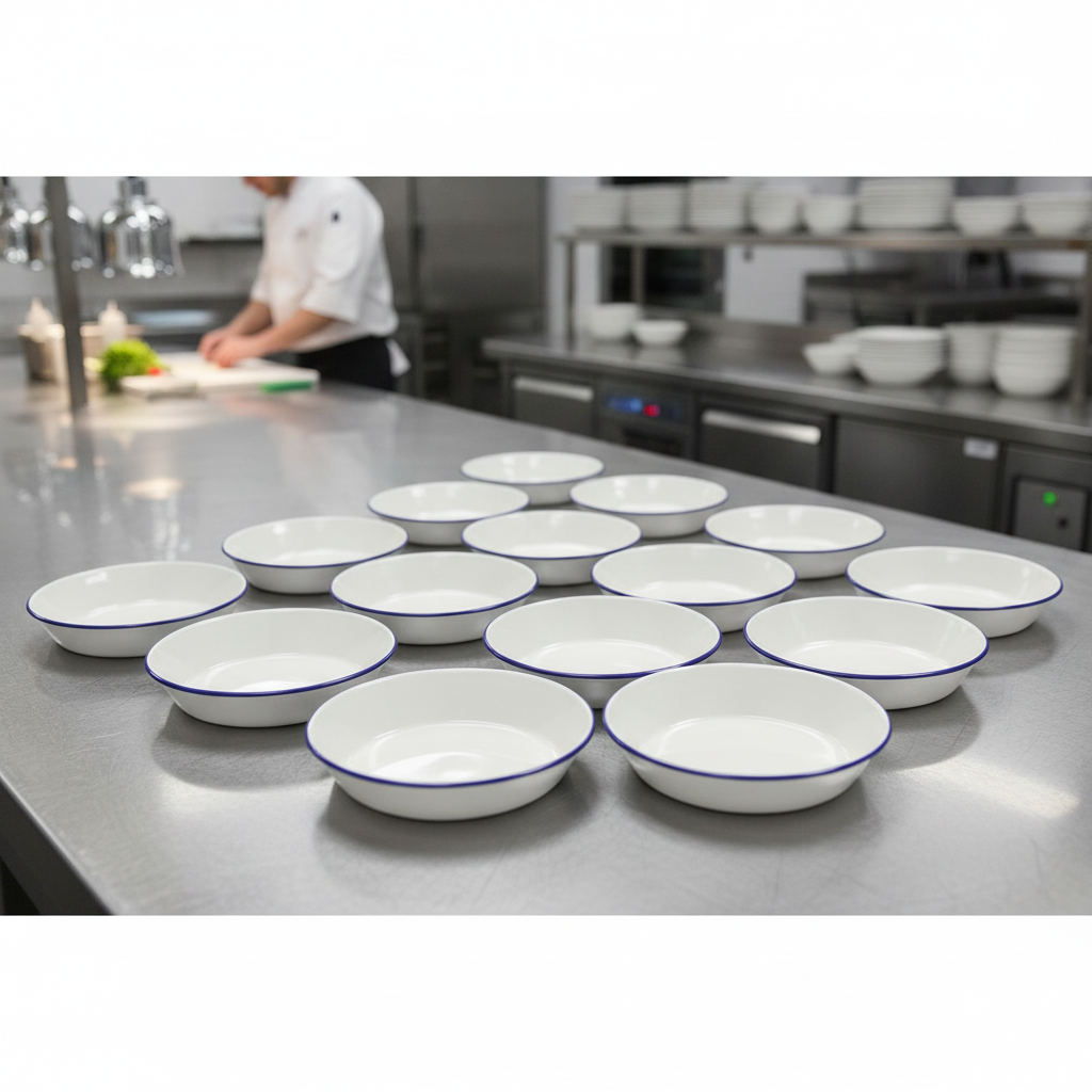 Super Vitrified Ceramic Round Pie Dishes 135mm for Catering (Pack of 12)
