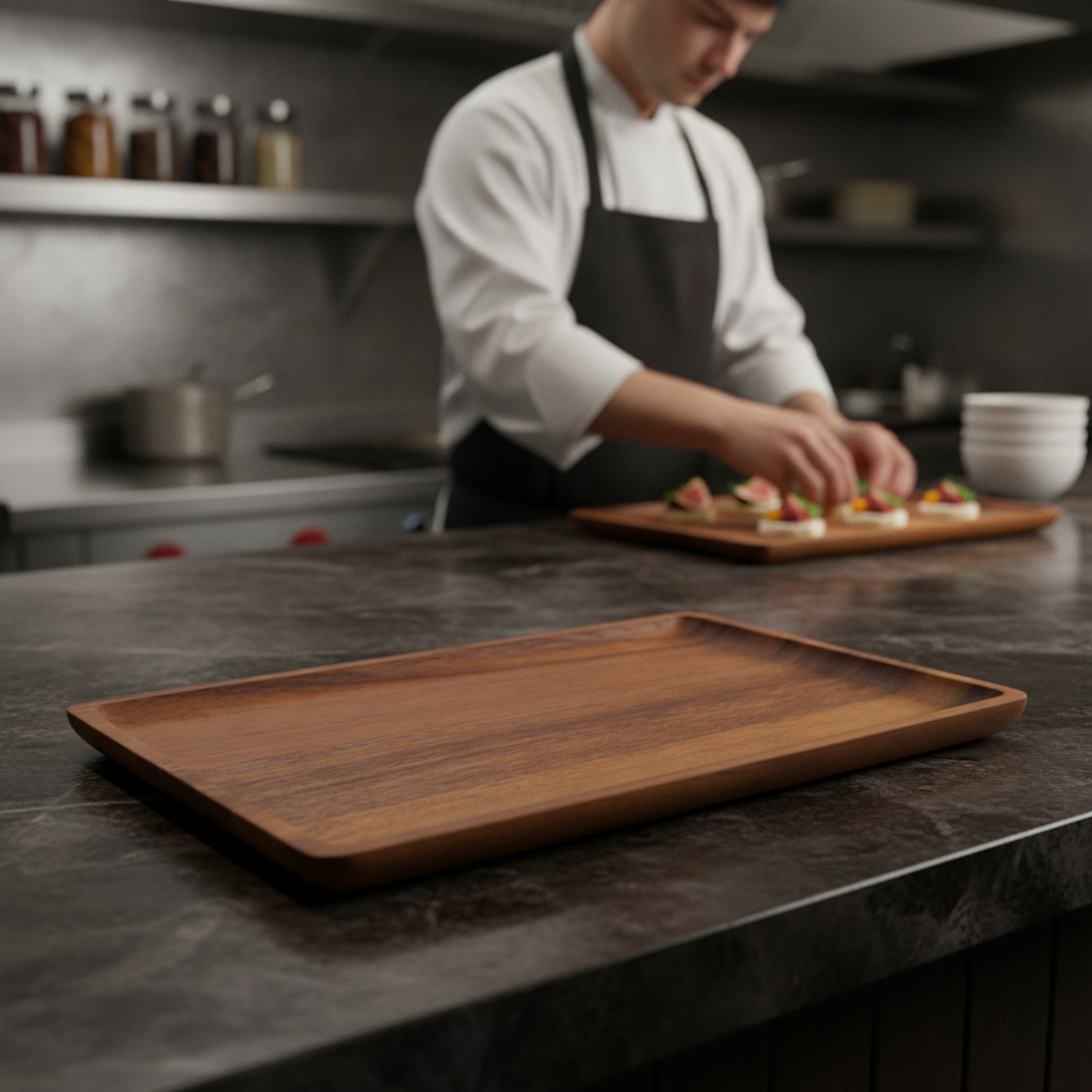 Oiled Acadia Wood Serving Board 250mm for Food Presentation