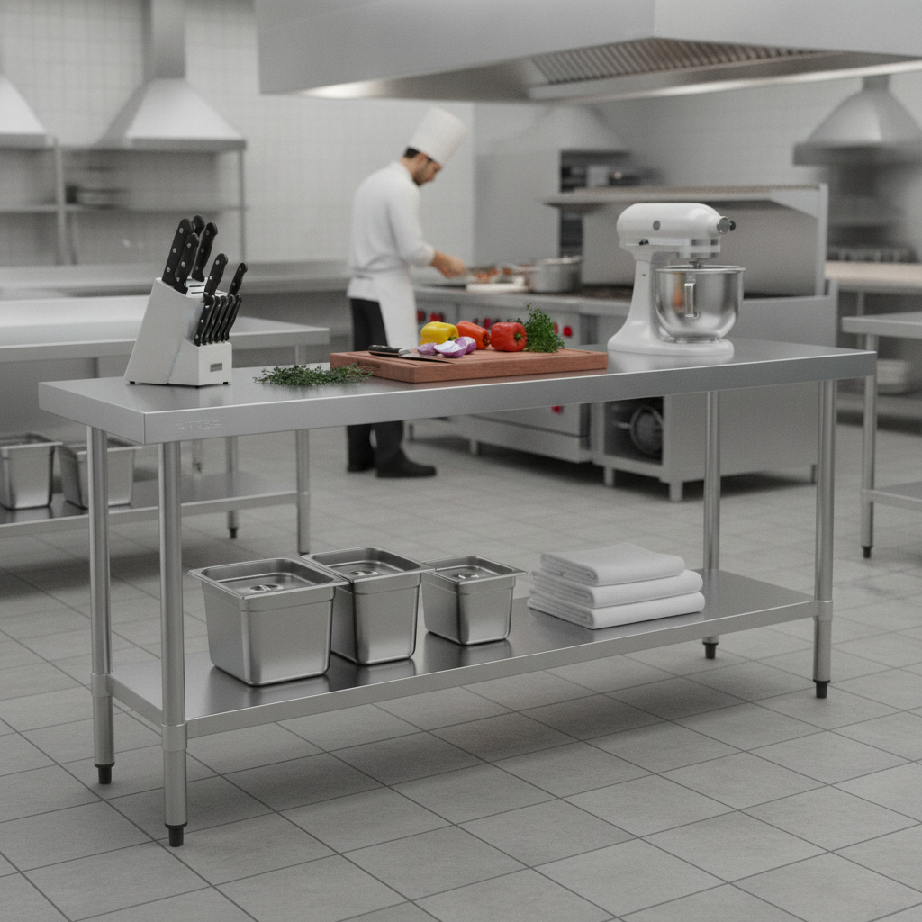 430 Stainless Steel Prep Table 1800mm for Food Preparation
