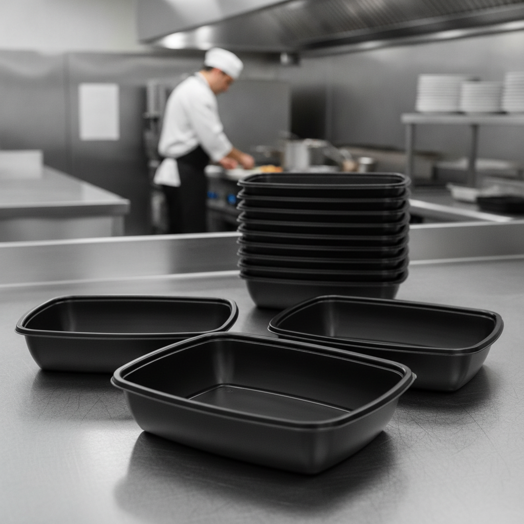 Polypropylene Medium Rectangular Food Containers 900ml for Restaurants (Pack of 300)