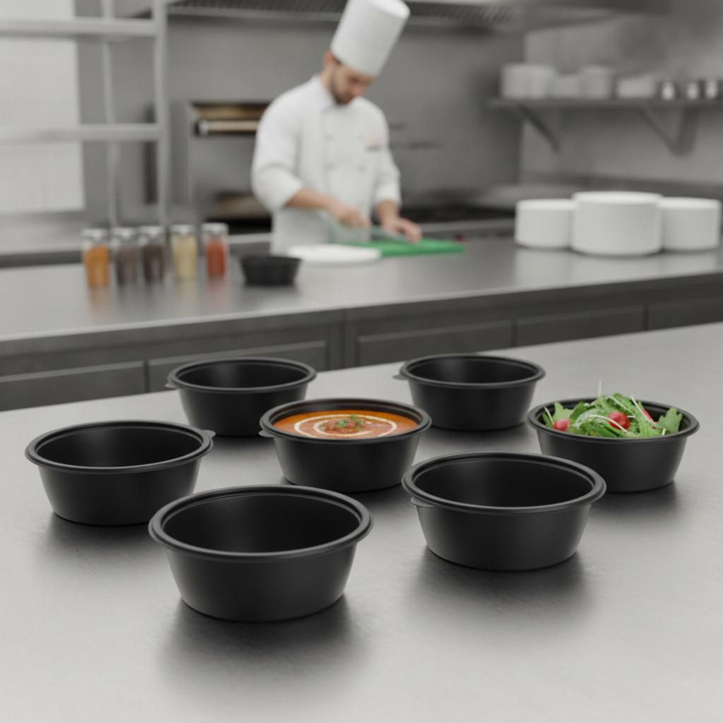 Polypropylene Small Round Food Containers 375ml for Home Delivery (Pack of 500)