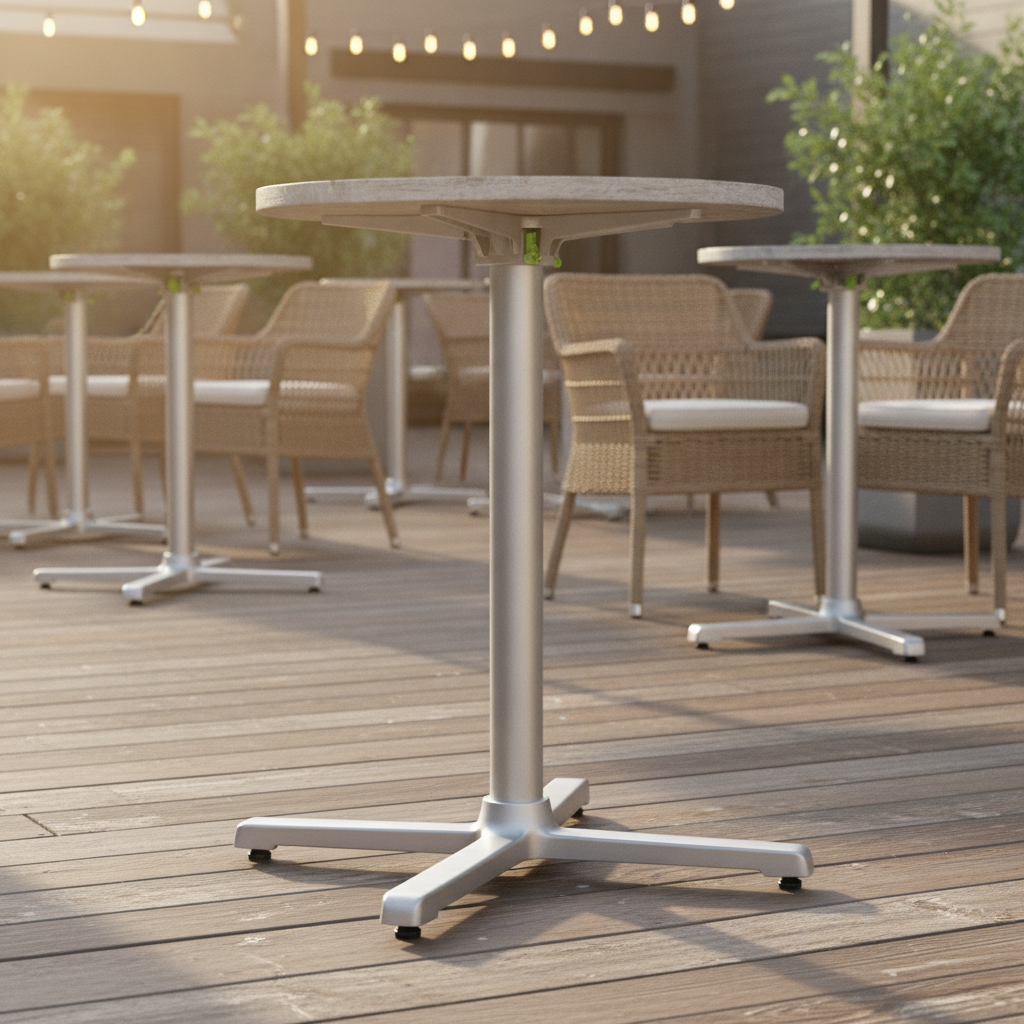 Aluminium Flip-Top Bar Height Table Base 1035mm for Outdoor Use