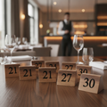 Acacia Wood Table Number Signs 21-30 for Stylish Settings (Pack of 10)