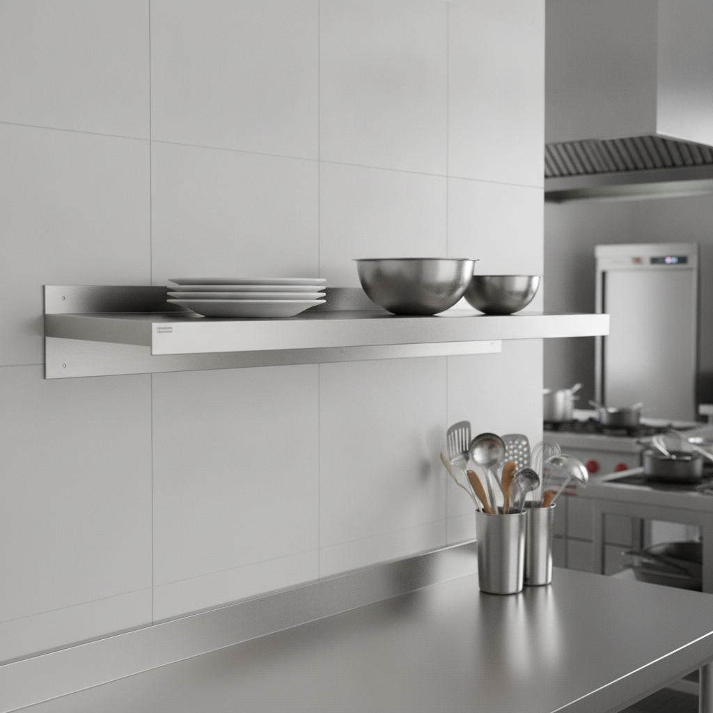 Stainless Steel Wall Shelf 1800x300mm for Efficient Kitchens