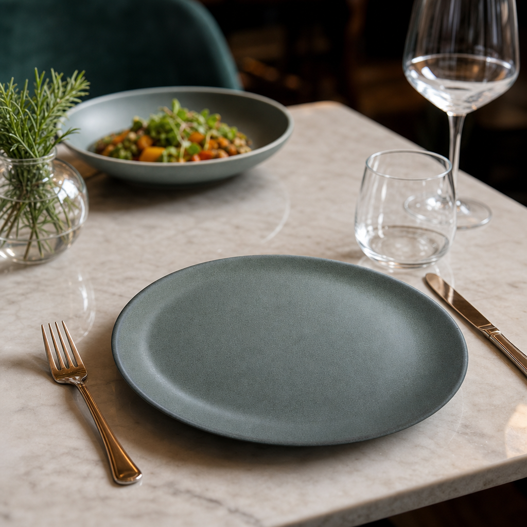 Coupe Plates 220mm Teal Vitrified Stoneware for Elegant Dining (Pack of 24)