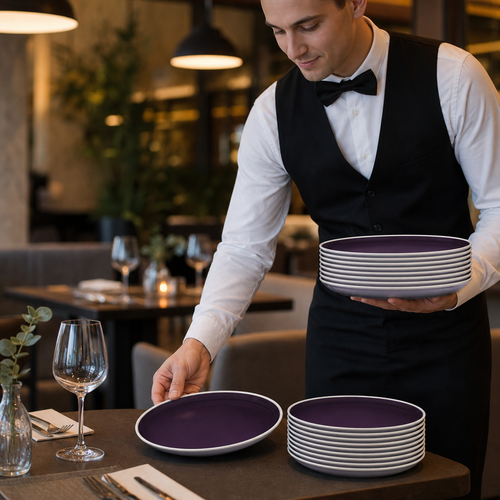 Alumina Round Stacking Trays 165mm Vitrified Ceramic for Hospitality (Pack of 12)